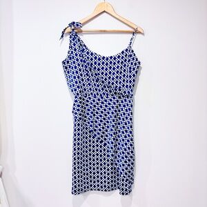 BANANA REPUBLIC Blue patterned dress